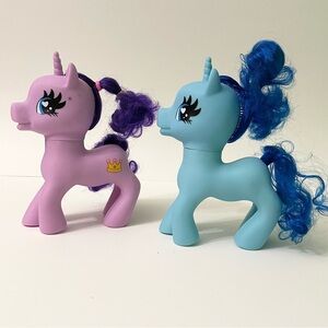 Lot of 2 My Little Pony Unicorns Toys 7” Tall